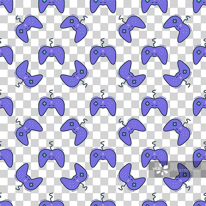 带彩色手柄线的电脑游戏控制器图片素材