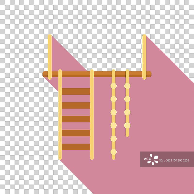 带有绳梯的墙壁单杠攀爬图片素材