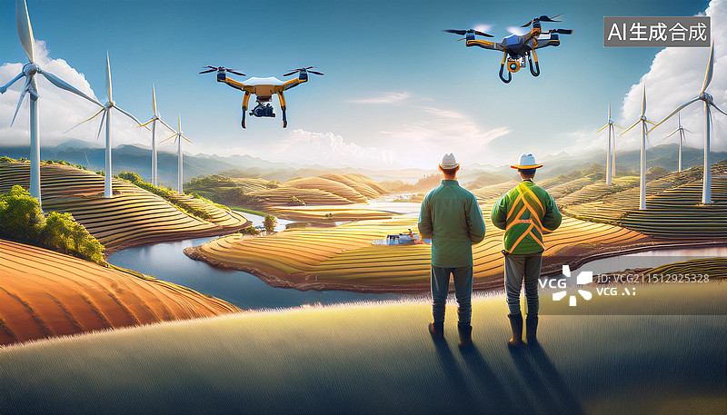 【AI数字艺术】现代智慧农田图片素材
