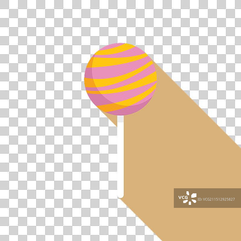 投下长长阴影的圆形粉色和黄色棒棒糖图片素材
