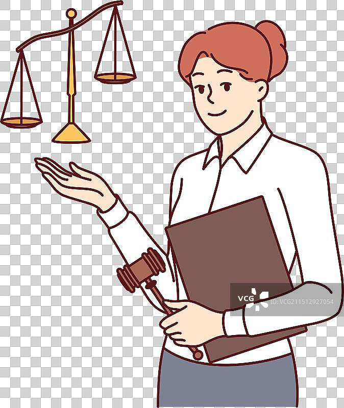 在律师事务所工作的女律师拿着木槌图片素材