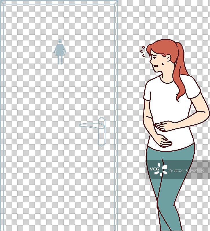 腹泻的女人冲向厕所图片素材