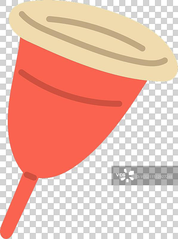 扁平风格的红色月经杯图片素材