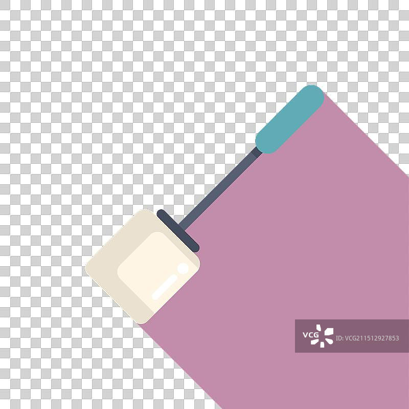 粉红色背景上直立的马桶刷图片素材