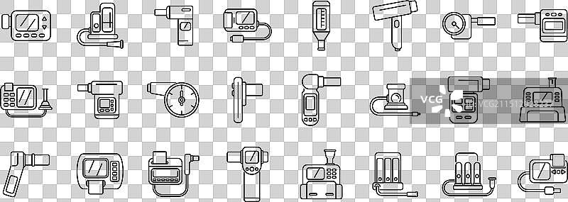 肺活量计图标医疗设备图标集图片素材