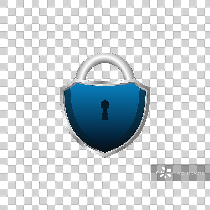 带锁概念的保险标志图片素材