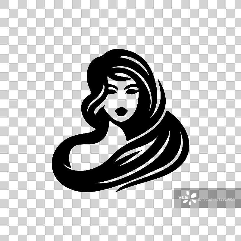 豪华美女黑色标志设计剪影图片素材