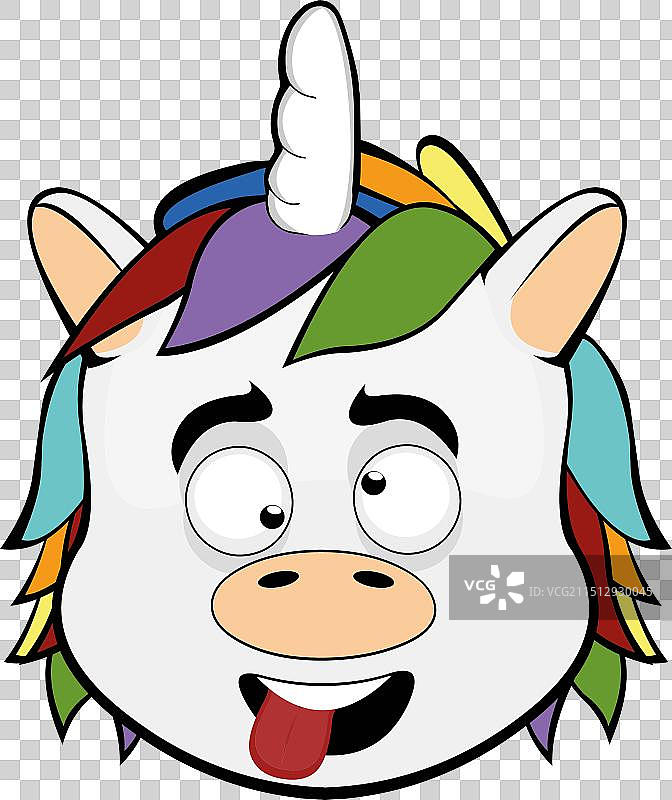 头部独角兽疯狂表情图片素材