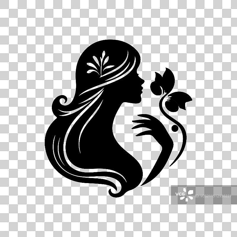 豪华美女黑色标志设计剪影图片素材