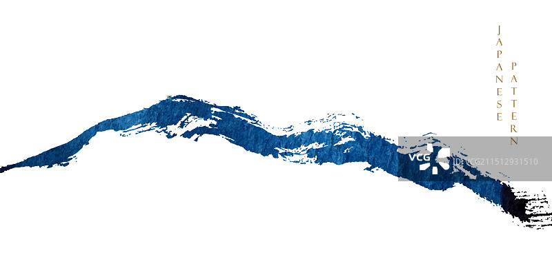 蓝色笔触纹理与日本海洋图片素材