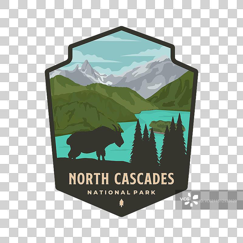 北喀斯喀特国家公园标志布贴图片素材