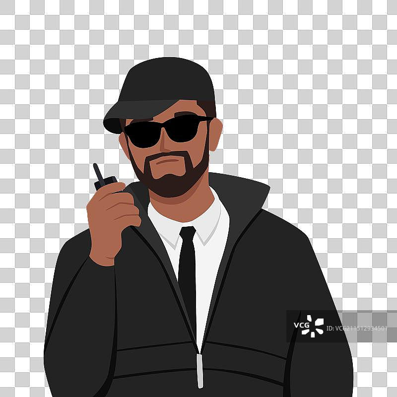 保镖用对讲机通知图片素材