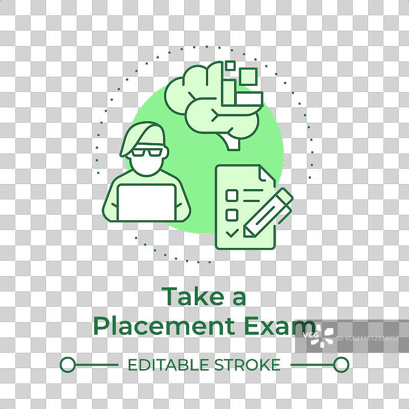 绿色概念的入学考试图标图片素材
