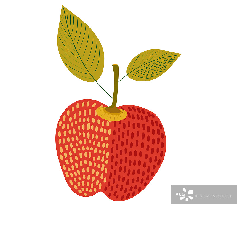 手绘涂鸦风格的红色苹果图片素材