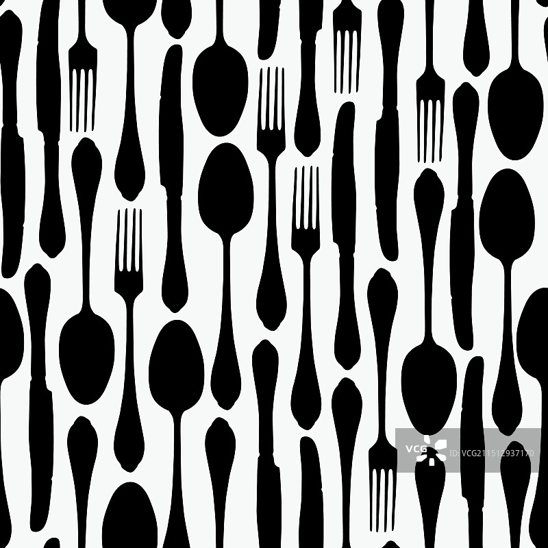 刀叉勺餐具的无缝图案图片素材