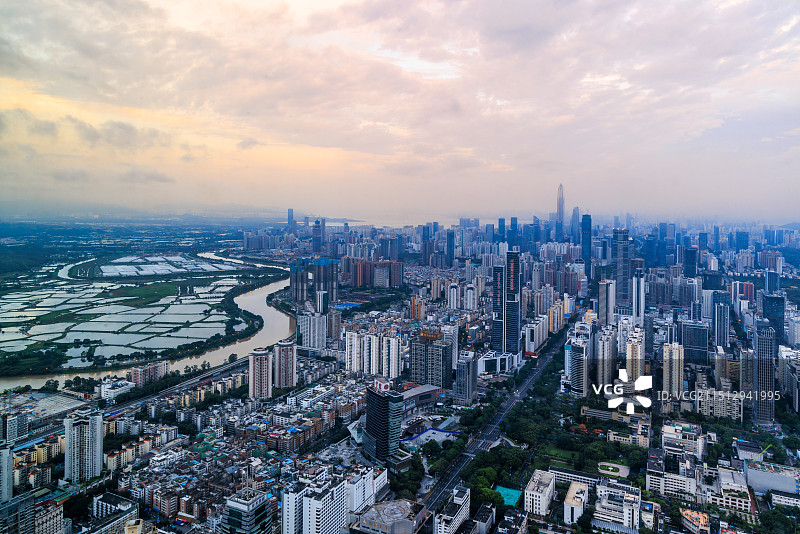 深圳香港河套区域城市风光图片素材