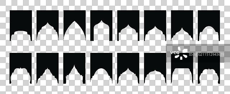 阿拉伯风格的窗户和拱门图片素材