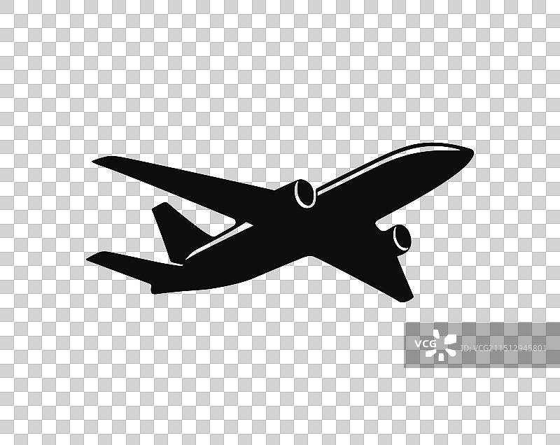 飞机乘客旅行剪影图标图片素材