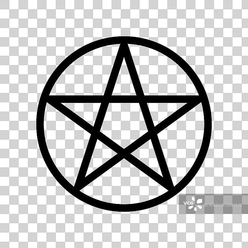 威卡教五芒星宗教符号独立图标图片素材