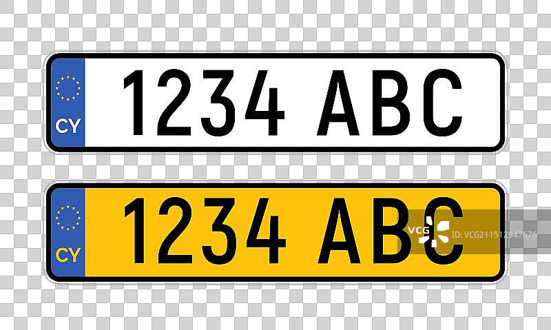 塞浦路斯汽车牌照欧盟设计模板图片素材