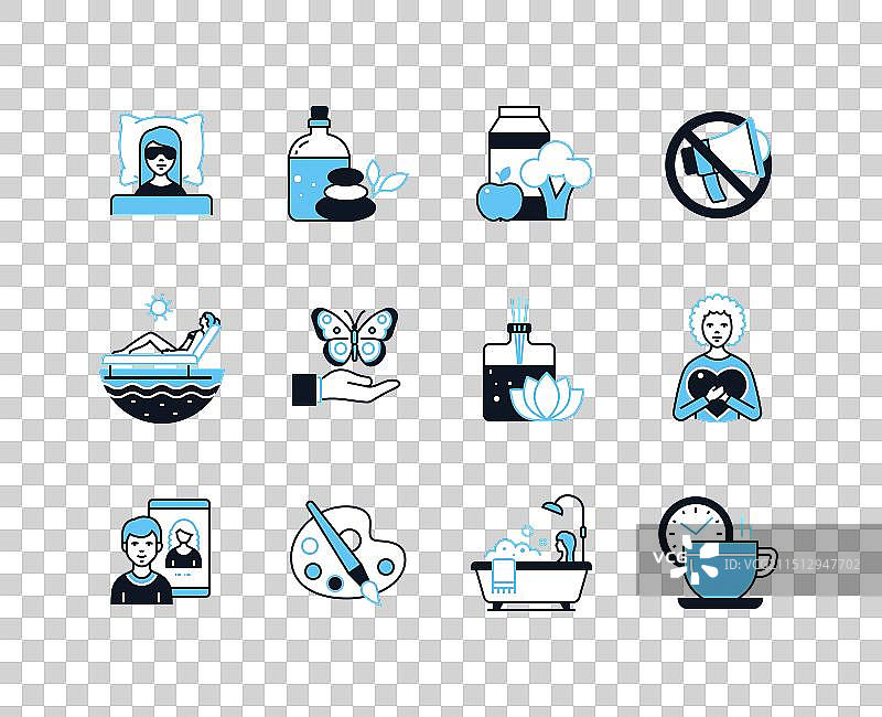 健康生活方式与和谐线性设计图片素材