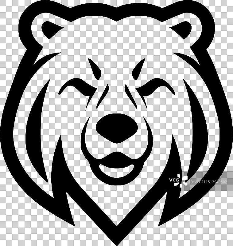 熊-黑白相间的孤立图标图片素材