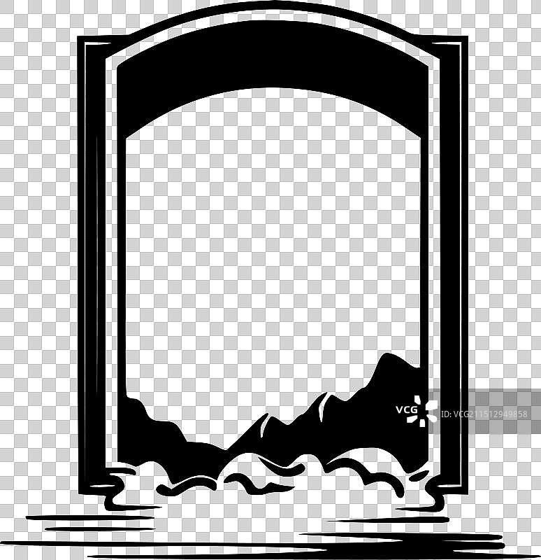 黑白边框图标图片素材