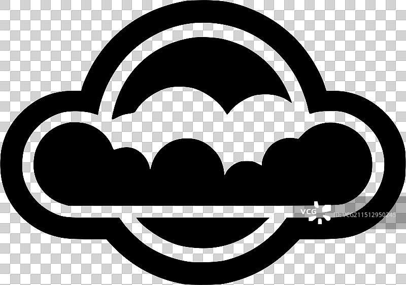 云朵黑白图标图片素材