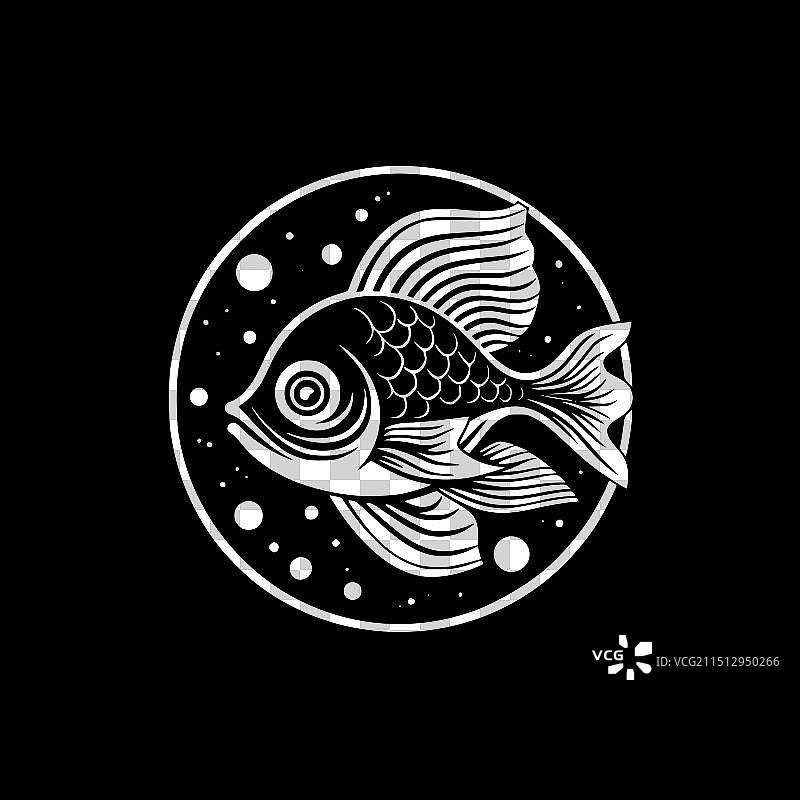 极简扁平风格小丑鱼Logo图片素材