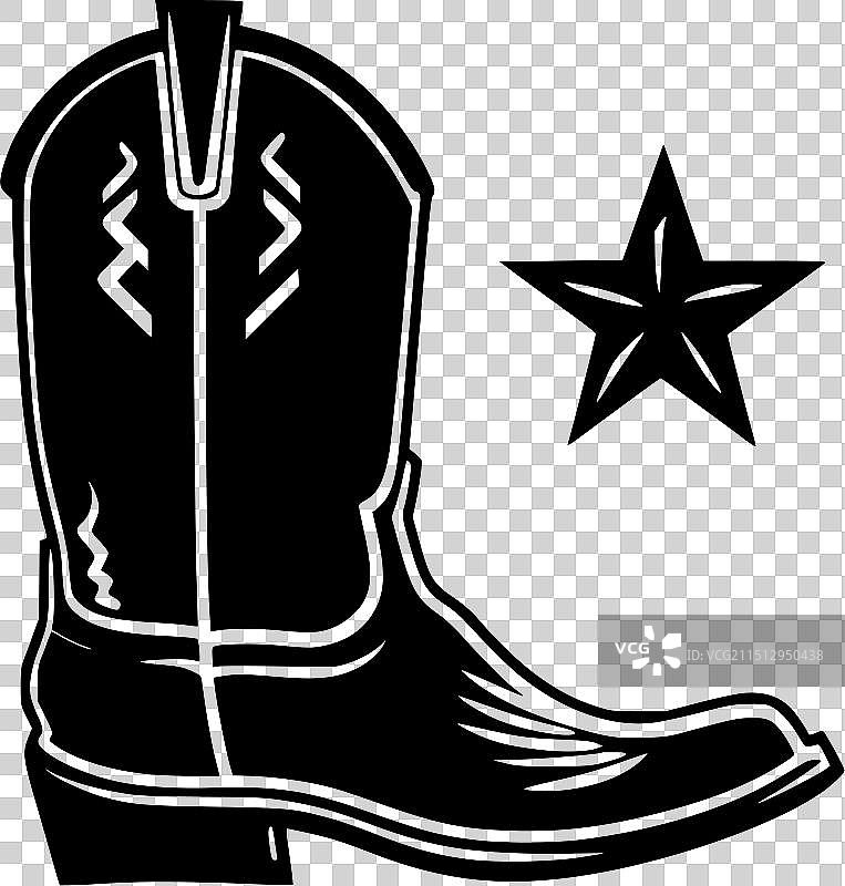 黑白牛仔靴图片素材