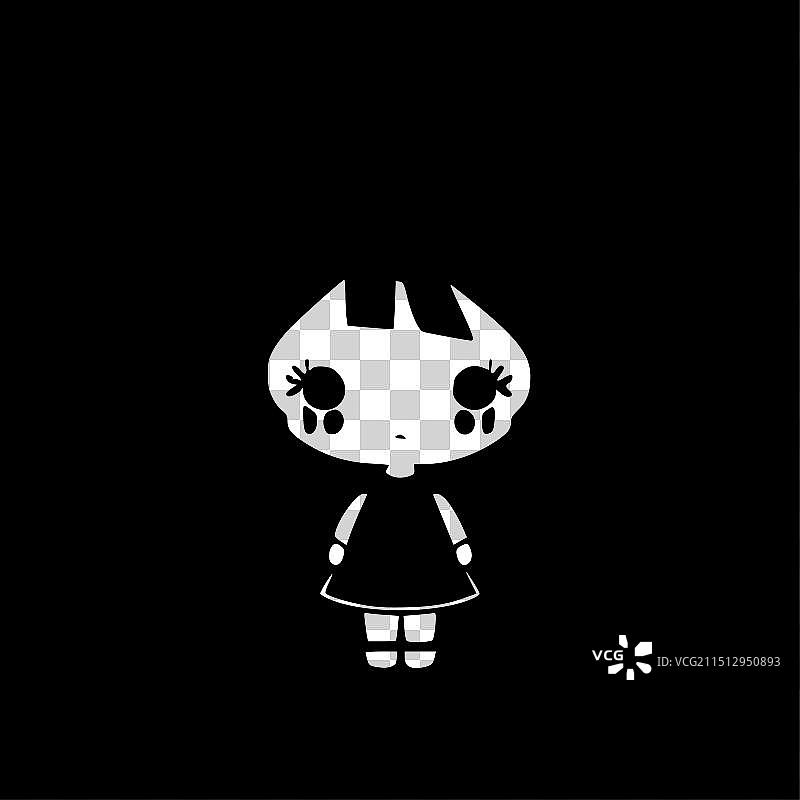 黑白玩偶隔离图标图片素材