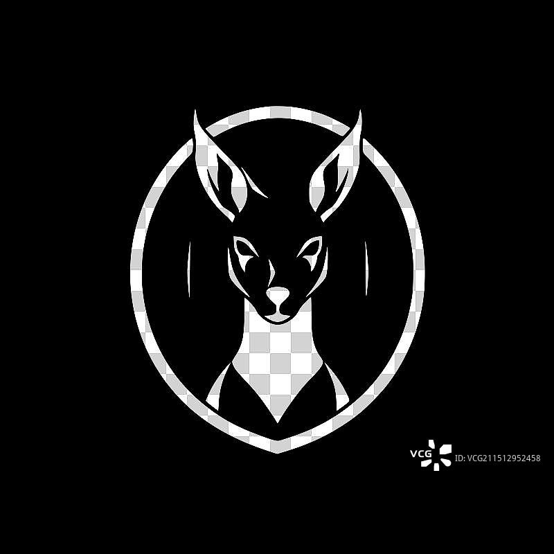 袋鼠-简约扁平风logo图片素材