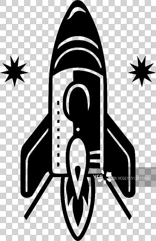 火箭黑白图片素材