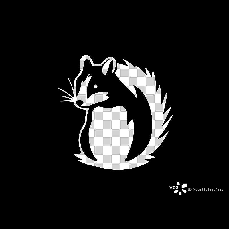 极简扁平风格臭鼬logo图片素材