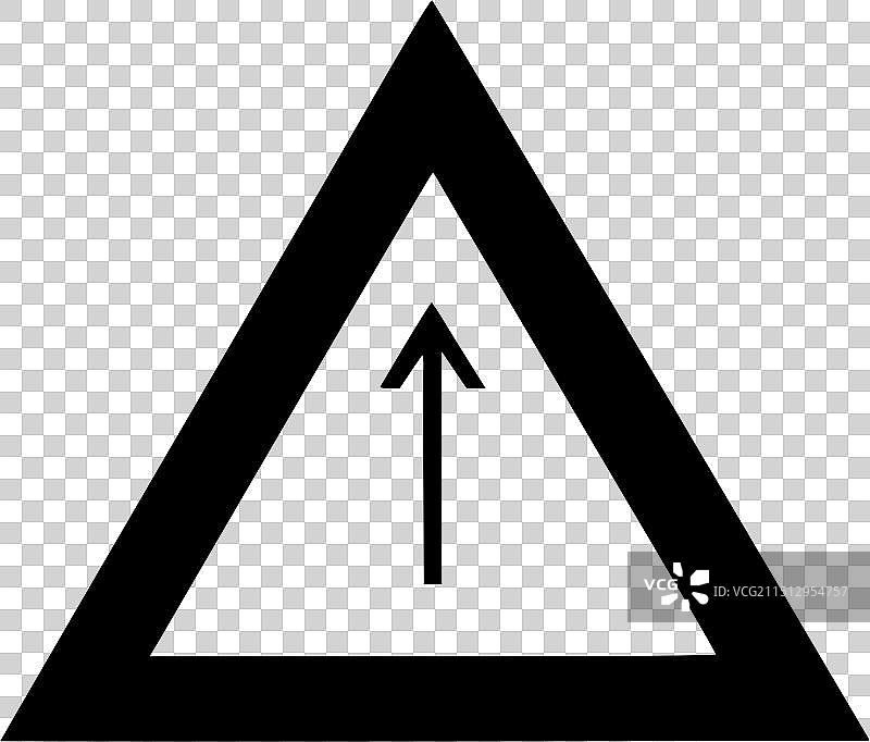 黑白独立三角形图标图片素材