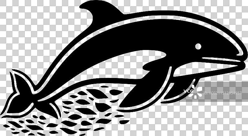鲸鱼 - 简约剪影图片素材