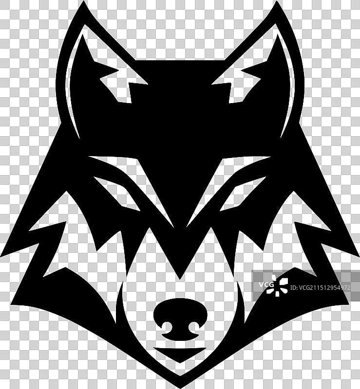 高品质狼标志，适用于T恤图片素材