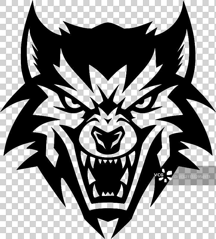 狼 - 黑白隔离图标图片素材