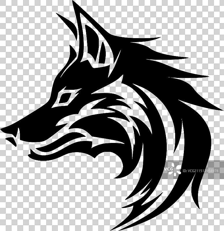 狼 - 黑白隔离图标图片素材