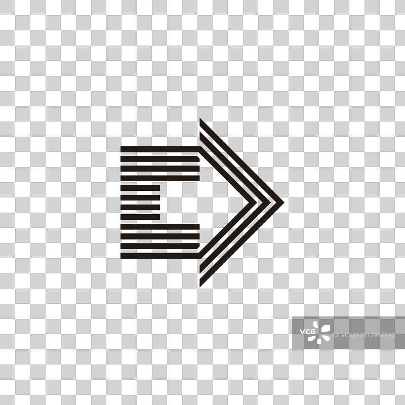 条纹负空间向右箭头Logo图片素材