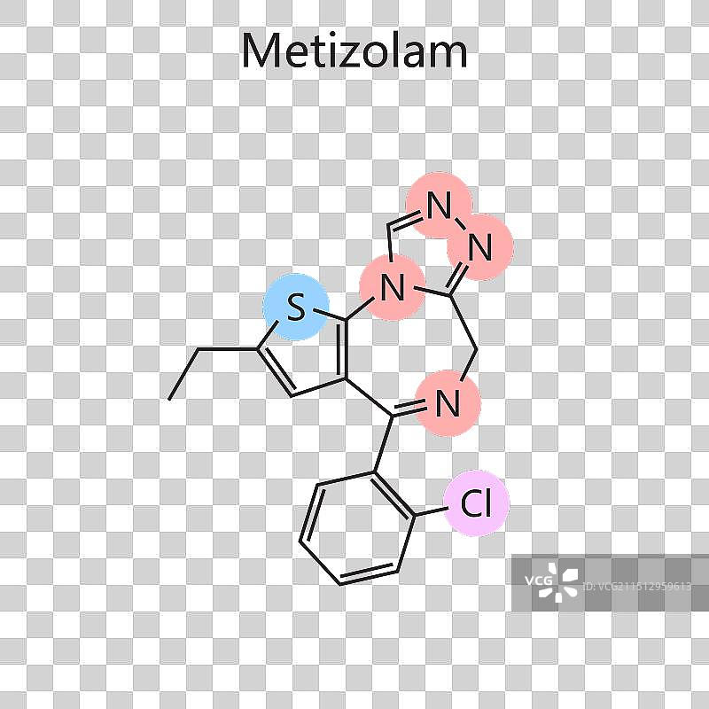 美替唑仑化学式图图片素材