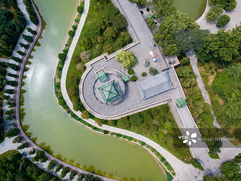 丛台公园航拍图片素材