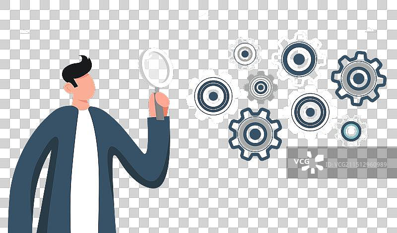 男人检查机械装置图片素材