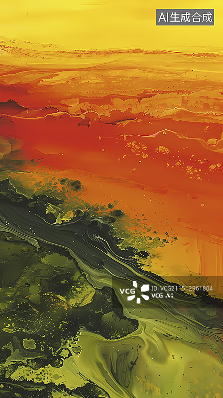 【AI数字艺术】艺术黄色和金色漩涡油漆抽象图形海报背景图片素材