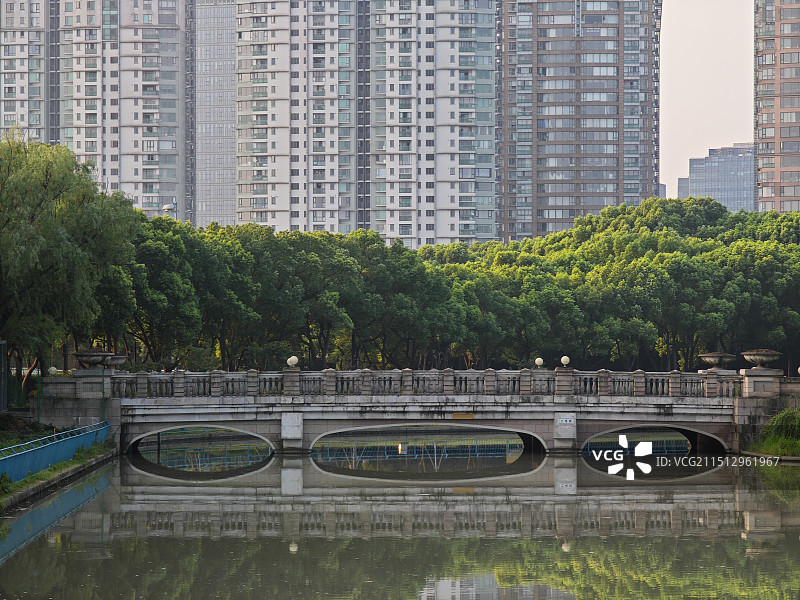世纪公园二号桥 跨越张家浜 上海浦东世纪公园的景观桥图片素材