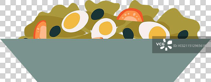 营养沙拉碗，搭配切片水煮蛋图片素材