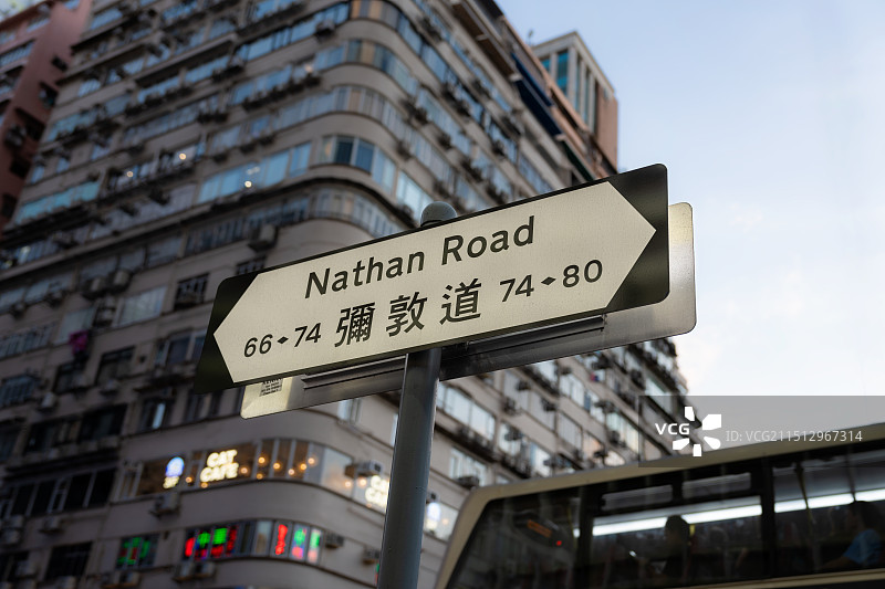 香港，弥敦道路牌图片素材