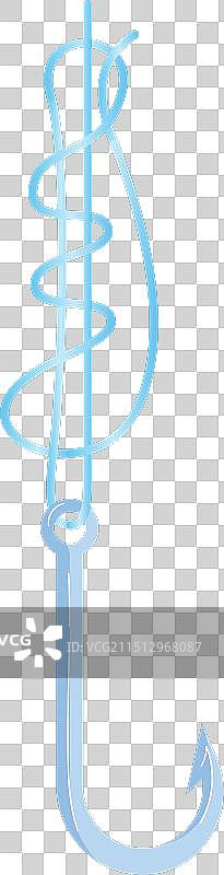 蓝色风格化鱼钩设计图形艺术图片素材