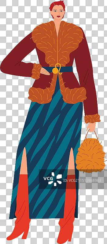 时尚红发女性图片素材