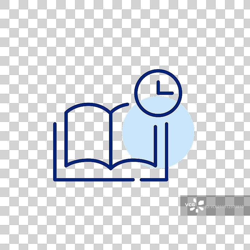 打开的书本和时钟学习时间图片素材